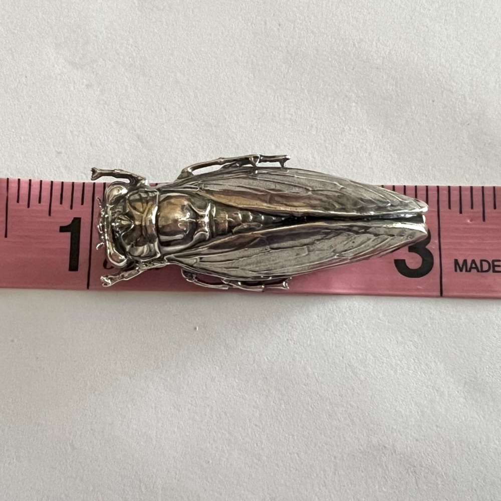Gorgeous Cicada pin brooch STERLING SILVER - Picture 13 of 15
